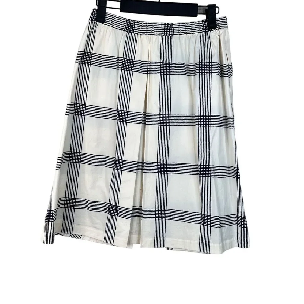 Tory Burch Womens Black &‎ White Plaid Skirt Size 2 Preppy Classic Capsule